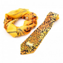 Set hedvábné šály a kravaty Přítulný gepard