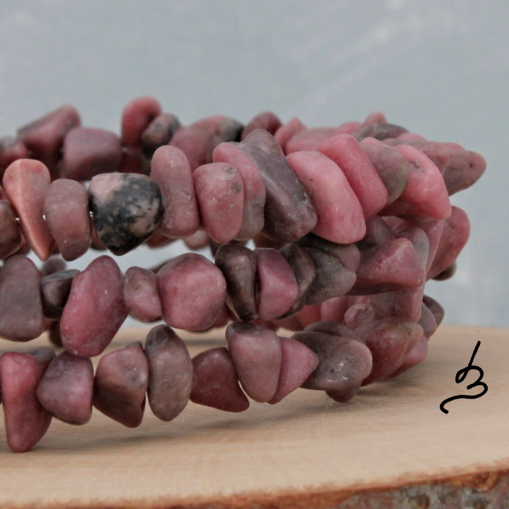 Rodonitový náramek - S.Steel