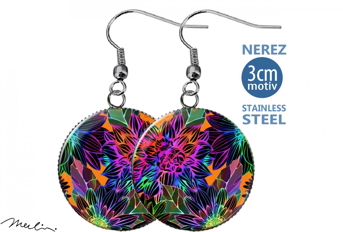 Hawai - velké nerezové náušnice