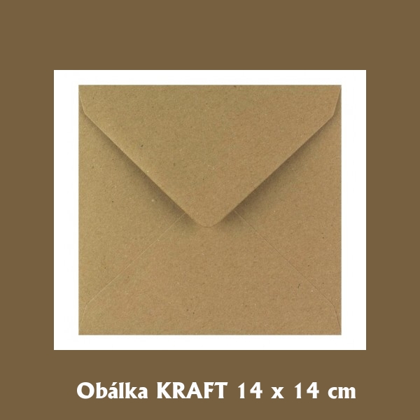 Kraft přírodní obálka 14 x 14 cm
