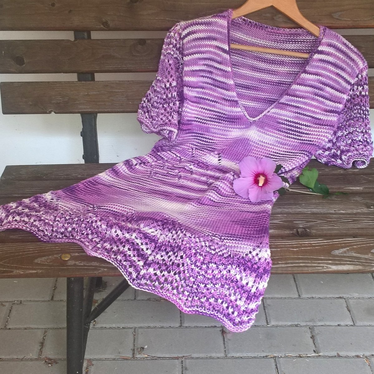 Fialový ibišek - tunika s bambusem