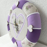 Hodiny patchwork fialová růže