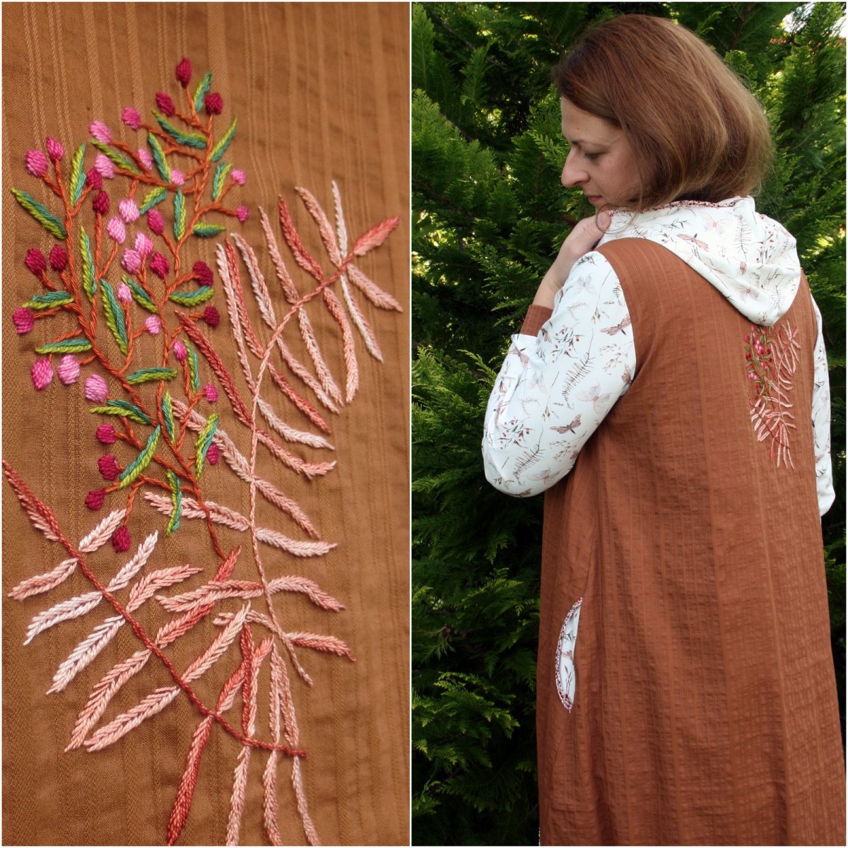 Šaty "Boho podzim plný výšivek" UNI,L-XXL