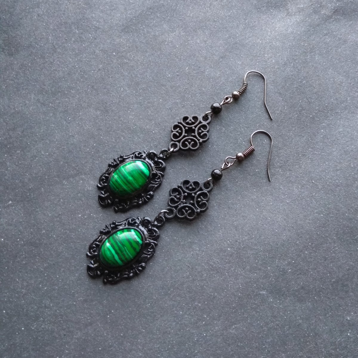 Náušnice s malachity