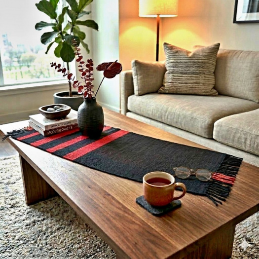 RUČNĚ TKANÝ STŘEDOVÝ UBRUS - PROSTÍRÁNÍ 