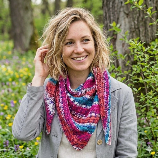 RUČNĚ PLETENÝ ASYMETRICKÝ ŠÁTEK - SIMČA