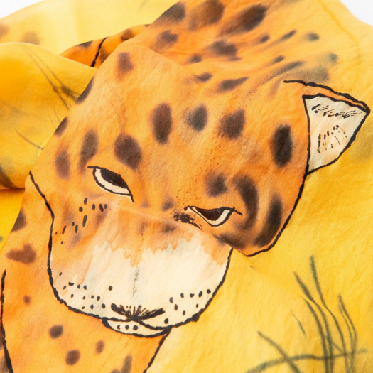 Hedvábná šála Přítulný gepard