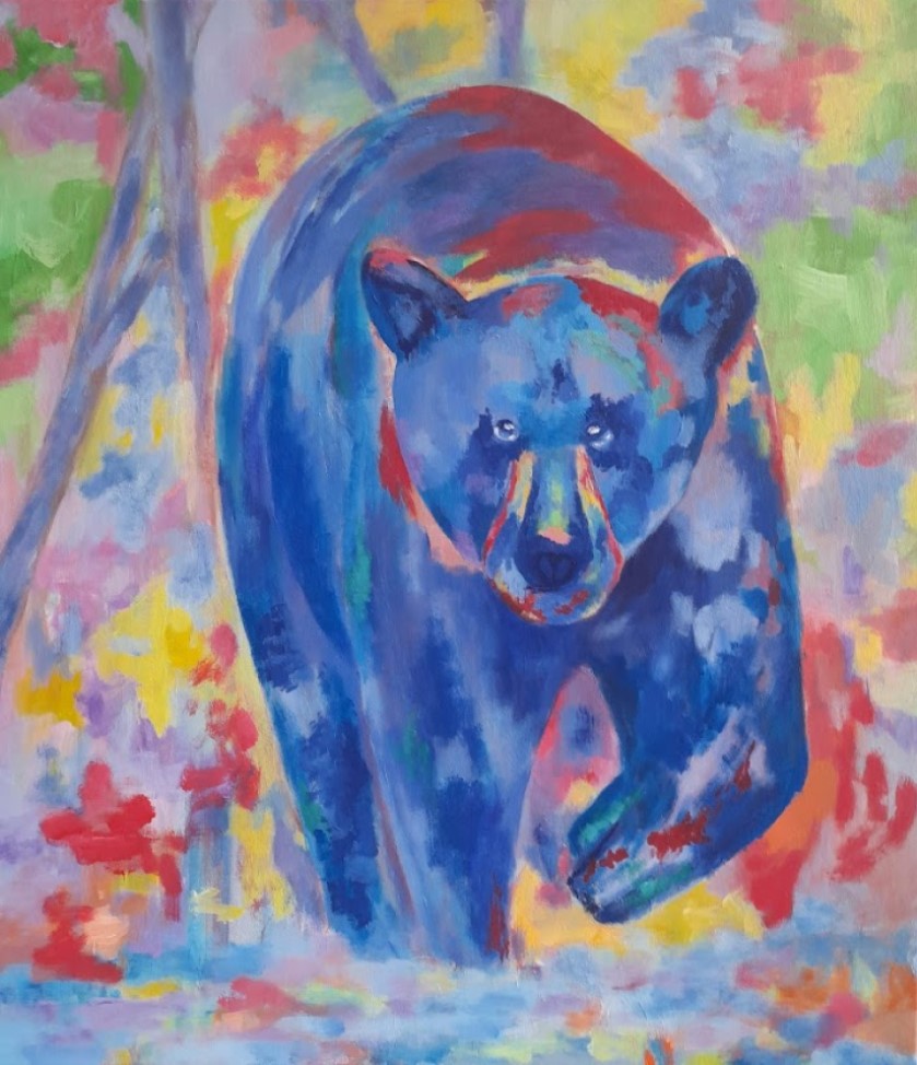 Grizzly na lovu (80x70 cm)