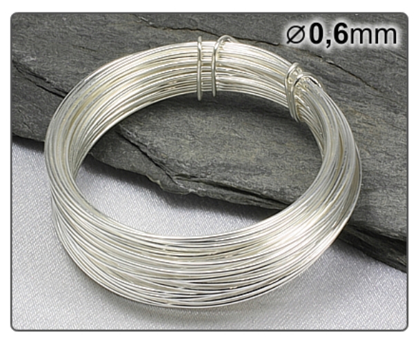 Postříbřený drát 0,6/5m