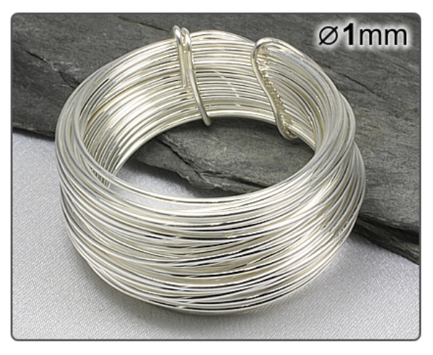 Postříbřený drát 1mm/5m