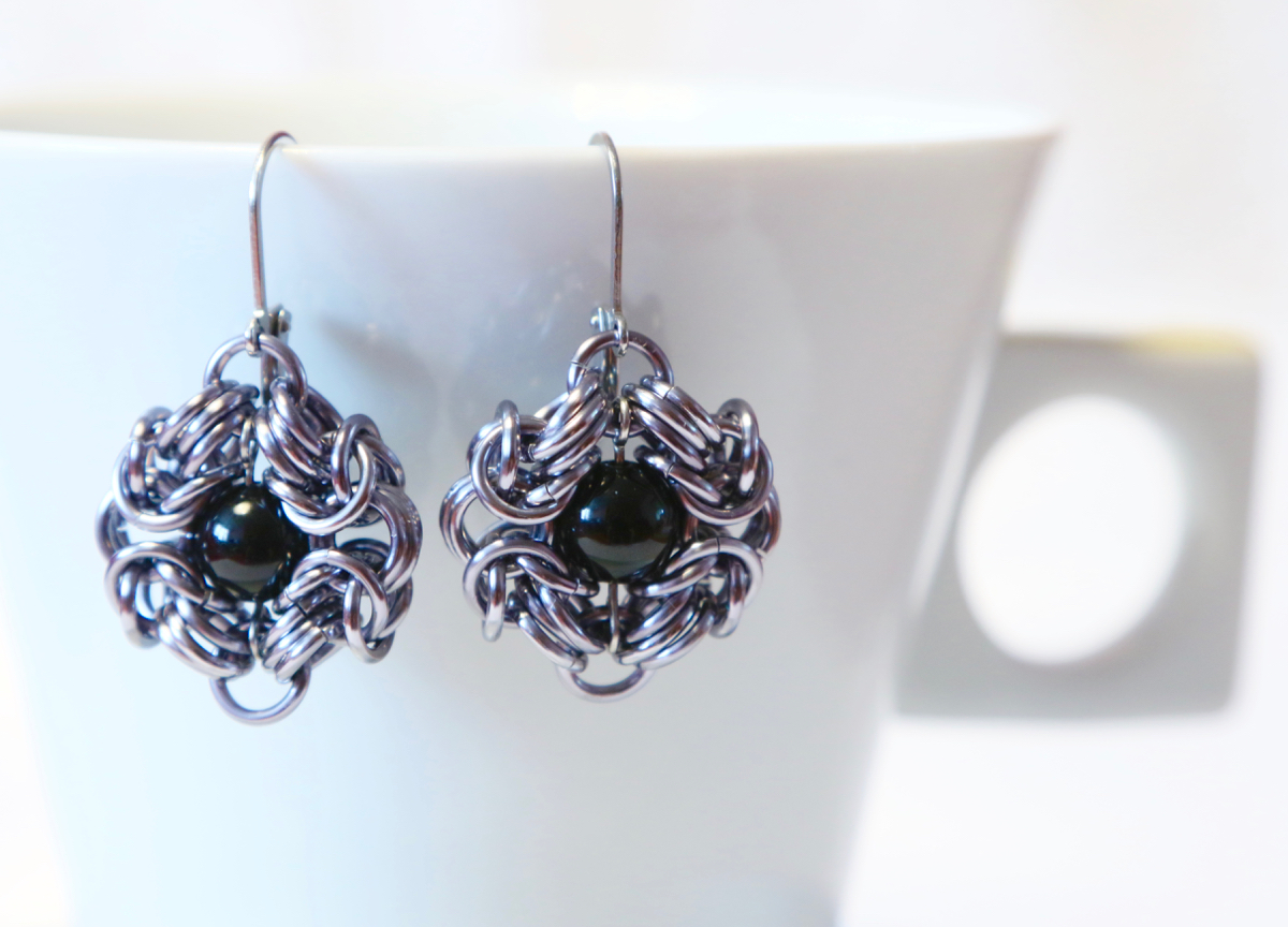 Onyxové naušnice (chir.ocel)