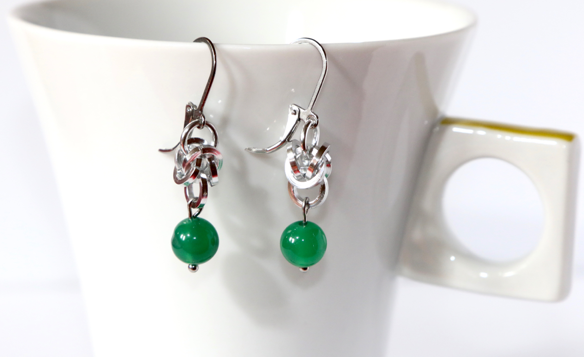 Smaragdové acháty - naušnice