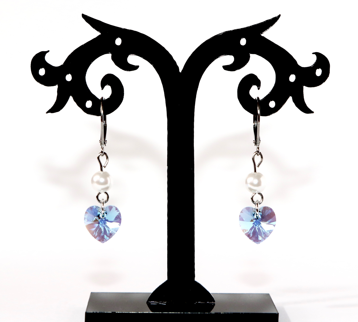 Aquamarine srdíčka naušnice