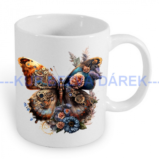 Hrnek s motivem objem 330 ml - Motýl steampunk - č.53