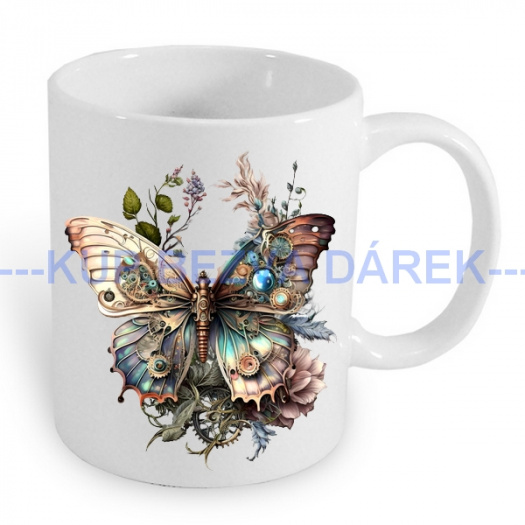 Hrnek s motivem objem 330 ml - Motýl steampunk - č.56