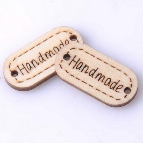 Dřevěný knoflík ,,Hand Made-přírodní´´