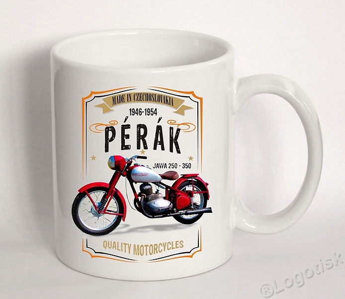 Hrnek s potiskem Jawa Pérák vintáž