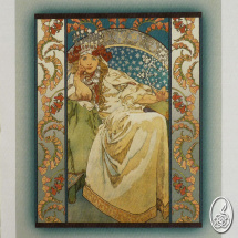 Látkový obrázek Alfons Mucha - Hyacinta 1