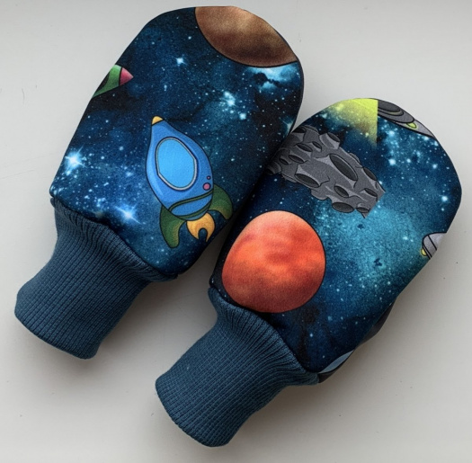 Softshellové rukavice-planety