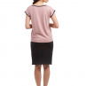 Rovné tričko s lemy KLARA - K / pudrově růžová