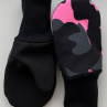 Softshellové rukavice-růžový maskáč