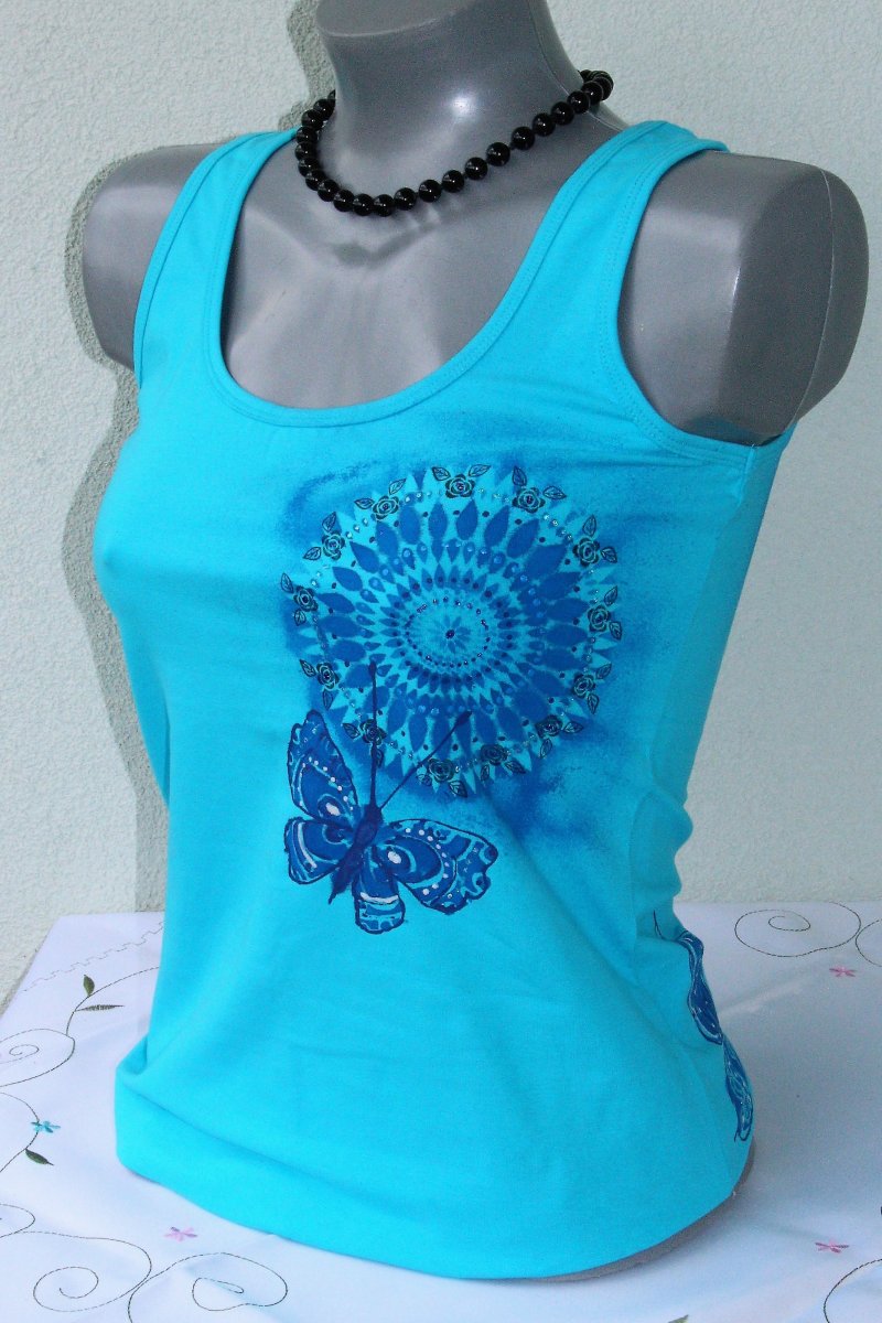 Modré tílko s mandalou