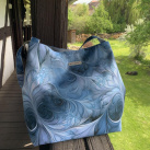 Kabelko - taška - Šedomodrý vzor