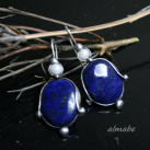 Náušnice s lapis lazuli - háček ze stříbra
