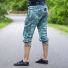 Kalhoty baggy 3/4 zelená batika lentilky