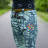 Kalhoty baggy 3/4 zelená batika lentilky