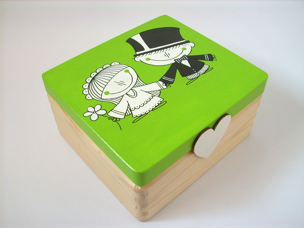 Svatební truhla oblá větší s textem na přání...no.559