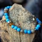 Náramek - Tyrkenit / žlutý achát