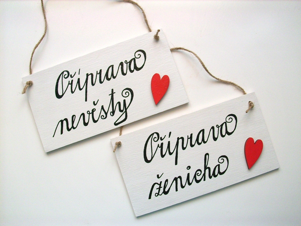 Svatební visačky na kliku 9 x 17 cm