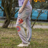 Kalhoty baggy fialový proužek mandaly