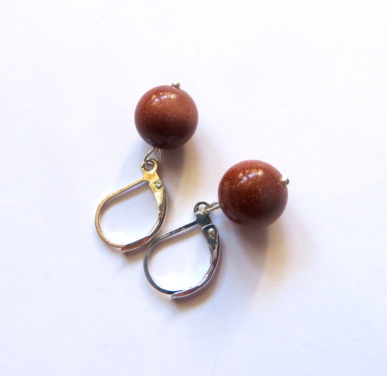 Náušnice se zlatým avanturinem    (NA0312)