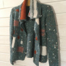 Cardigan  kostkovaný - dozelena