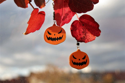 Vrstvené náušnice Halloween dýně