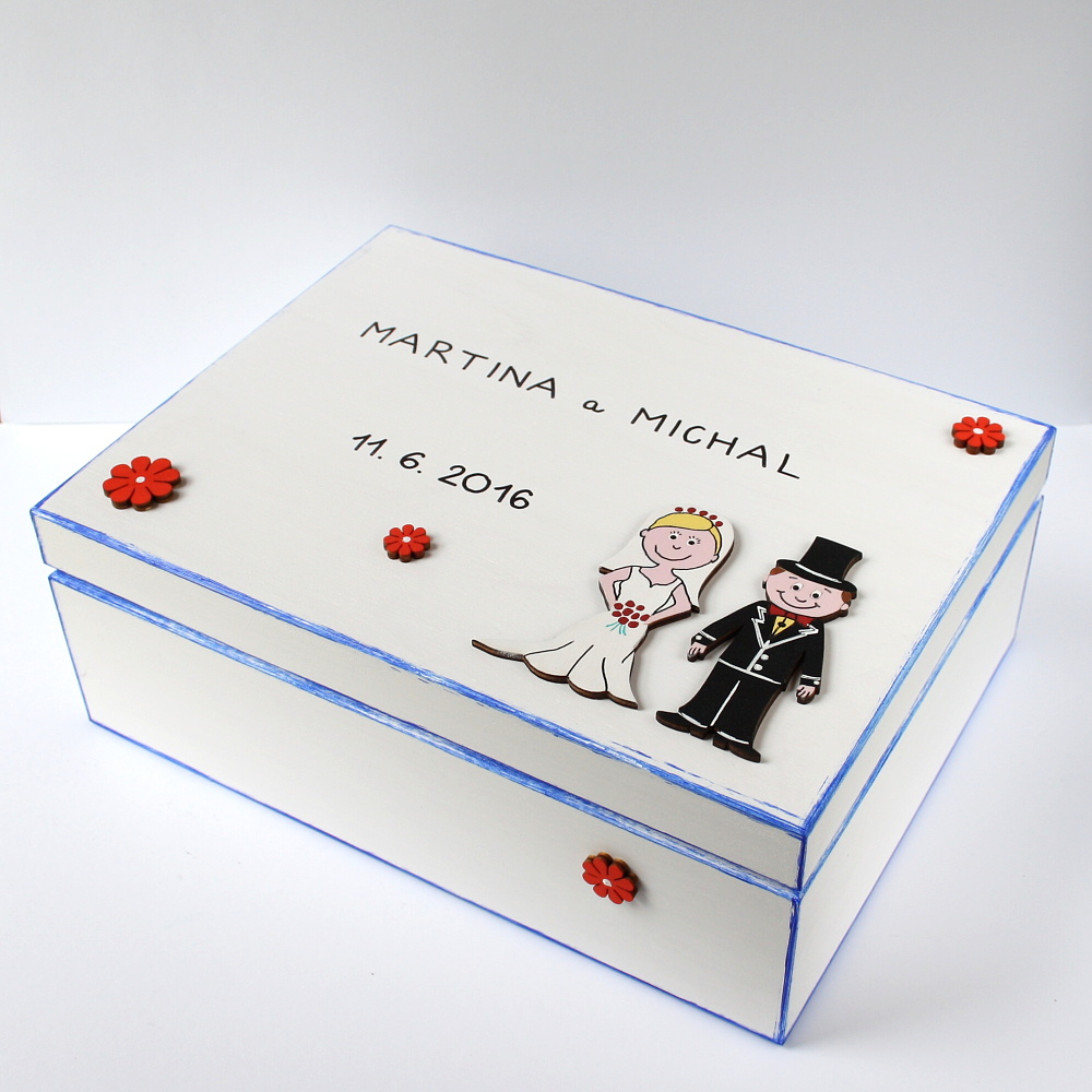 Svatební krabice s novomanželi