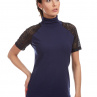 Tričko s krajkou - LAILA / XS - XL, modrá