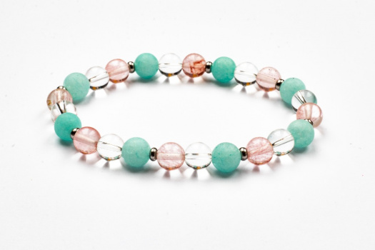  NÁRAMEK KULIČKOVÝ chalcedon, křišťál, třešňový křemen