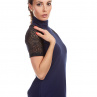 Tričko s krajkou - LAILA / XS - XL, modrá