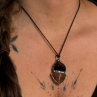 OBSIDIÁN + KARNEOL přívěsek
