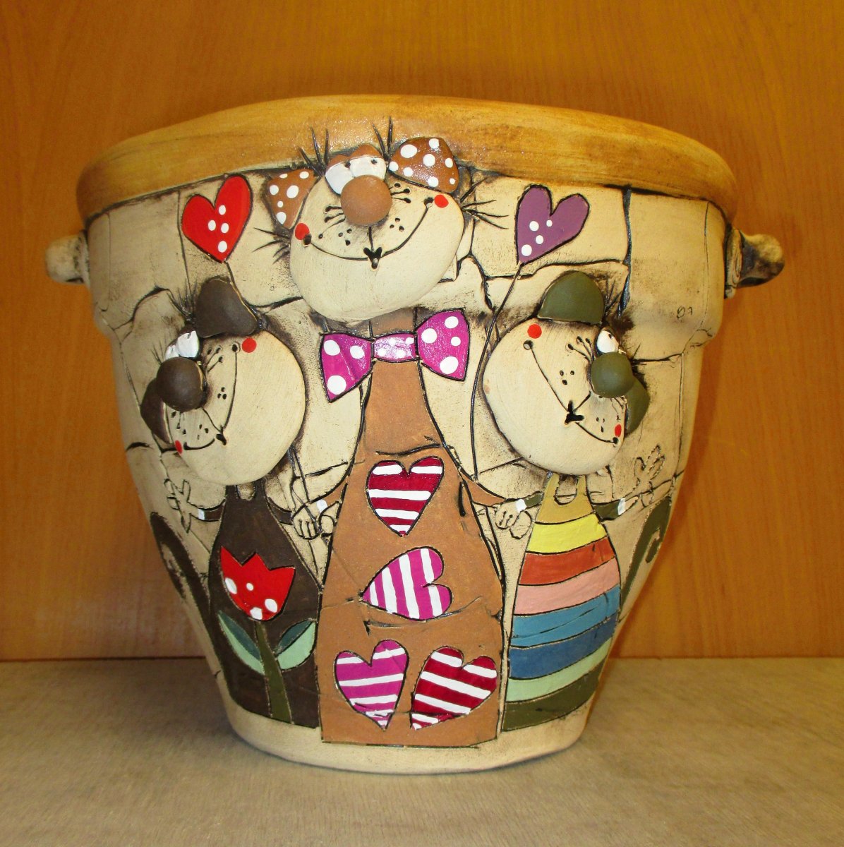 Obal na květináč - Kočky