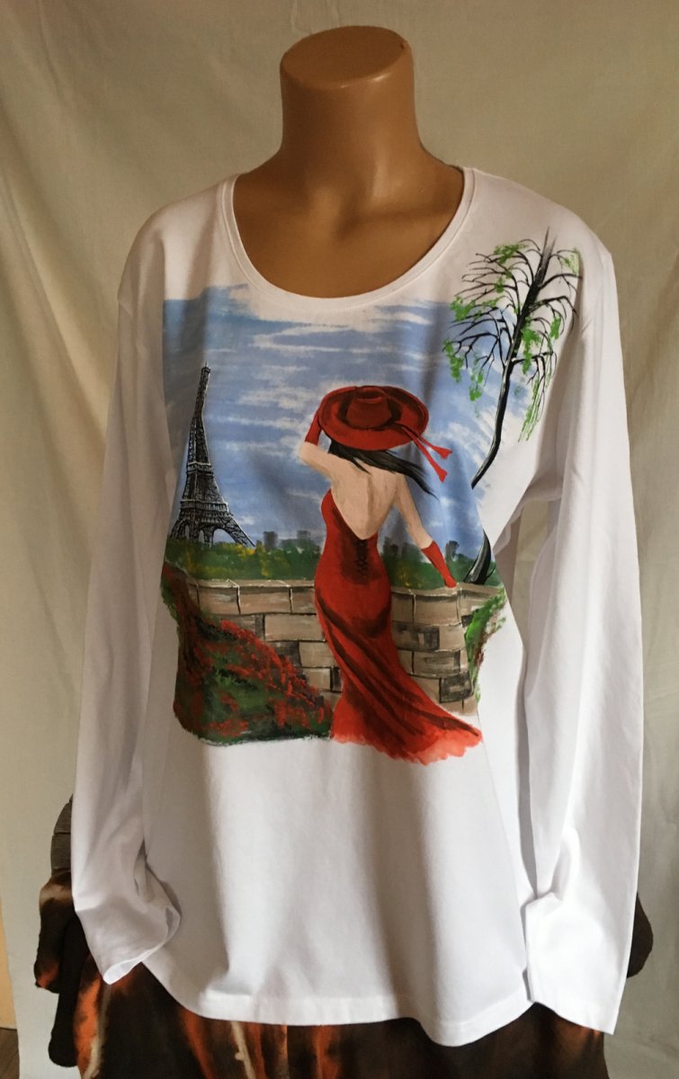 Bílé tričko Dáma a Eifelovka