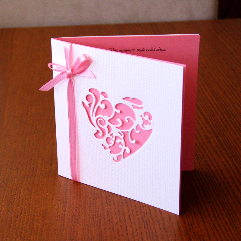 Svatební oznámení LILLY - růžové SADA NA PŘÁNÍ