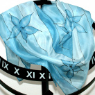 Hedvábný šátek: Květy modré