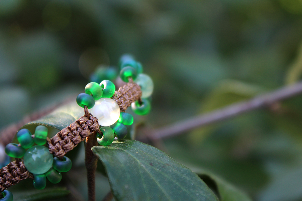 Náramek květiny - Měsíční kámen, avanturín