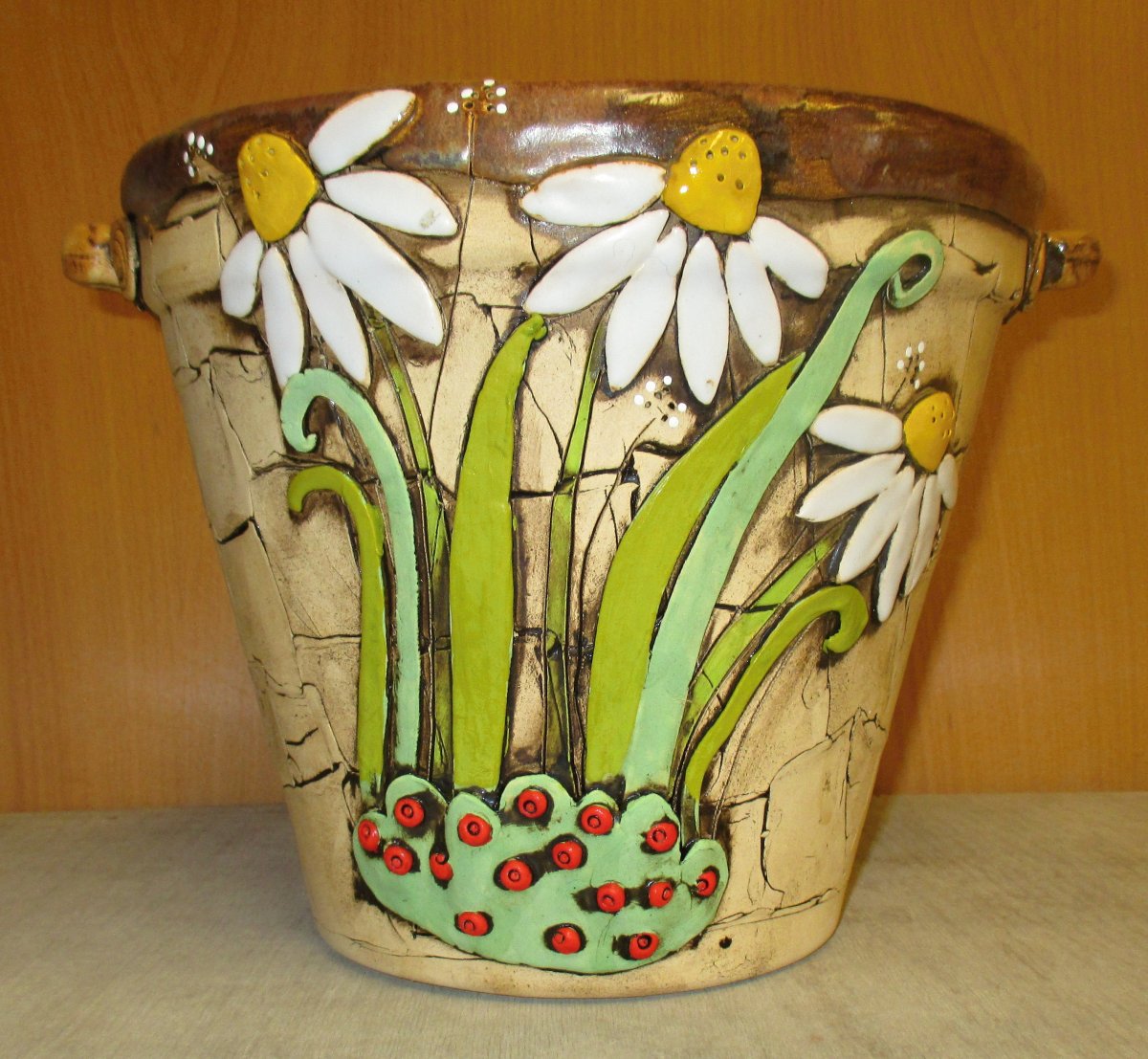 Obal na květináč - Kopretiny