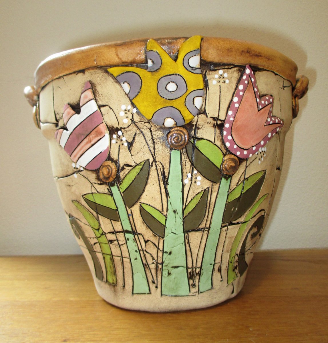 Obal na květináč - Tulipány