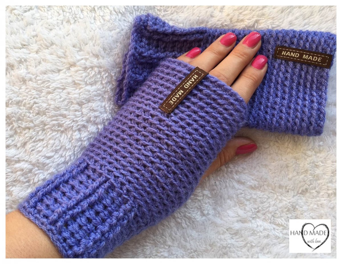Háčkované návleky na ruce - bezprstové rukavice
